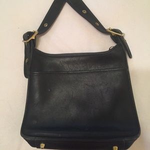 COACH Post'90s Black Leather Shoulder Bag